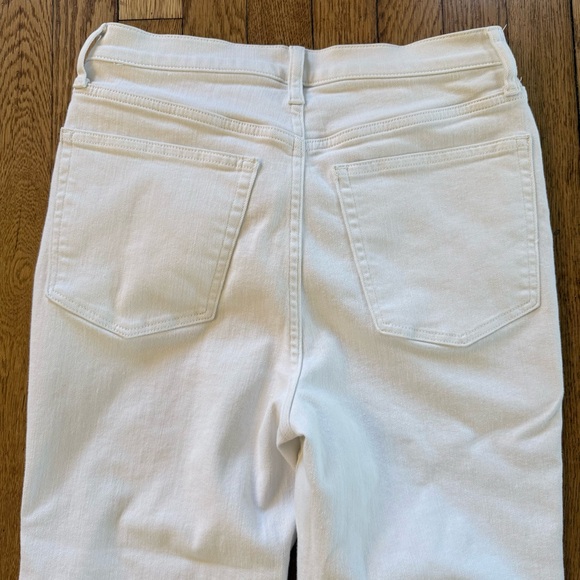 J. Crew Stovepipe Straight Raw Hem White Jeans Denim Signature Stretch 28 - Picture 7 of 15